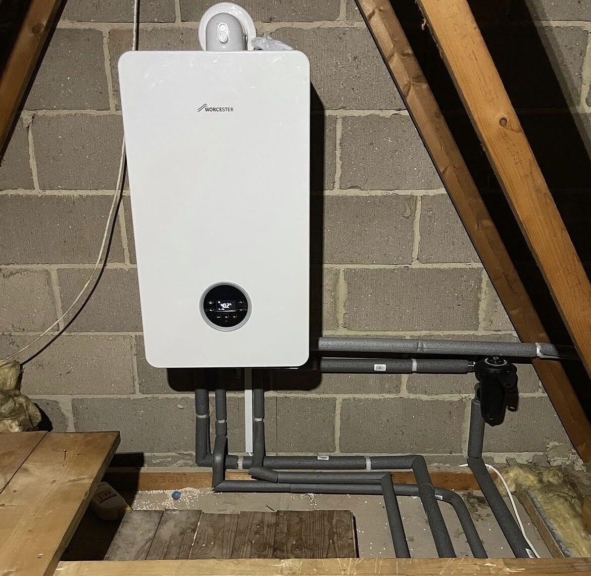 Worcester Bosch boiler loft installation